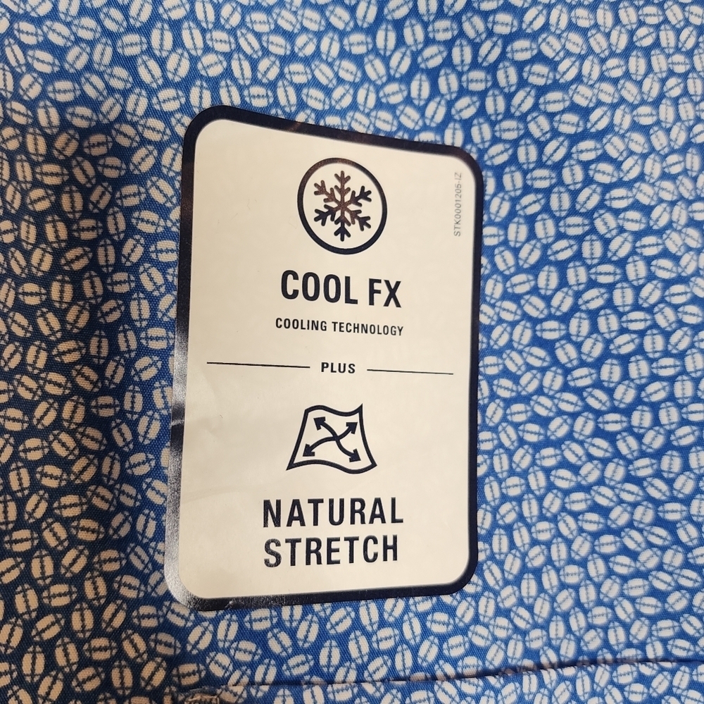 NWT IZOD Football Printed Blue Short Sleeve Button Down Shirt. Men's Size XXL. - Picture 4 of 16